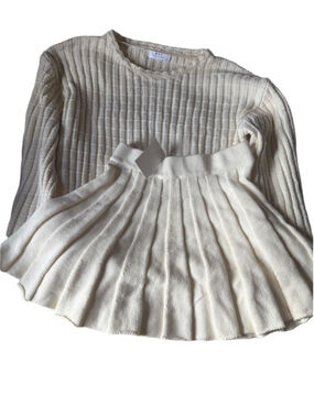 Oversized sweater and pleated skirt set small